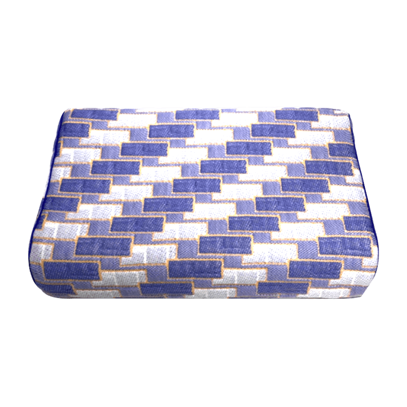 Funda de almohada de algodón con estampado geométrico entrelazado en azul y gris