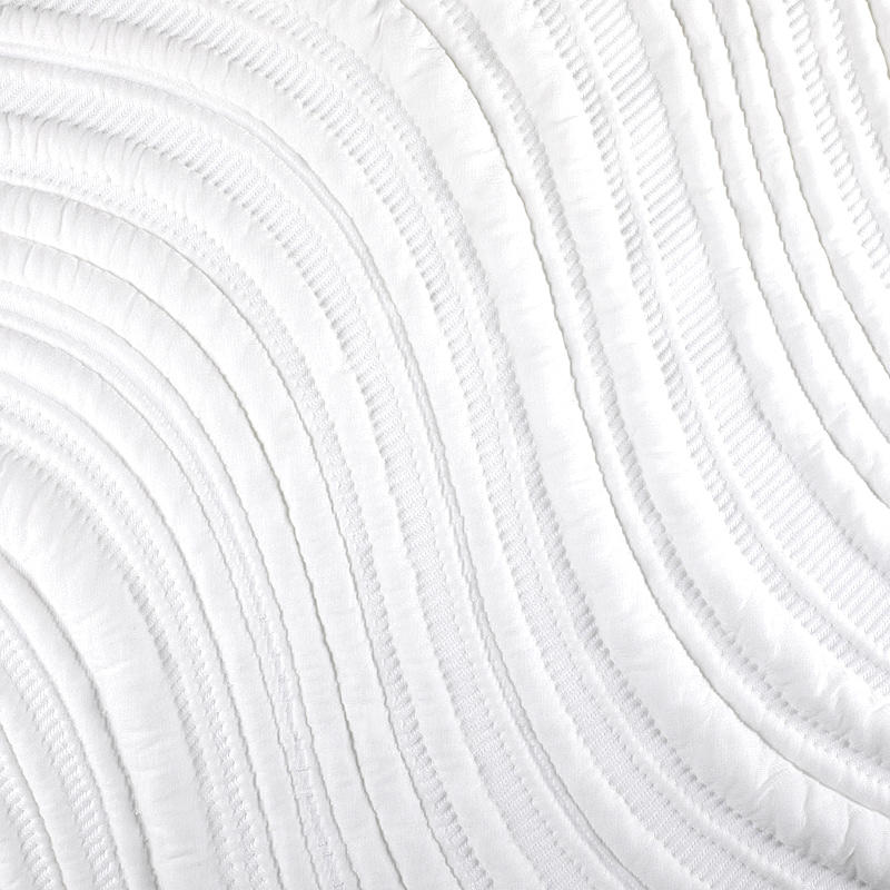 Tela de colchón hecha punto poliuretano cómodo rayado blanco